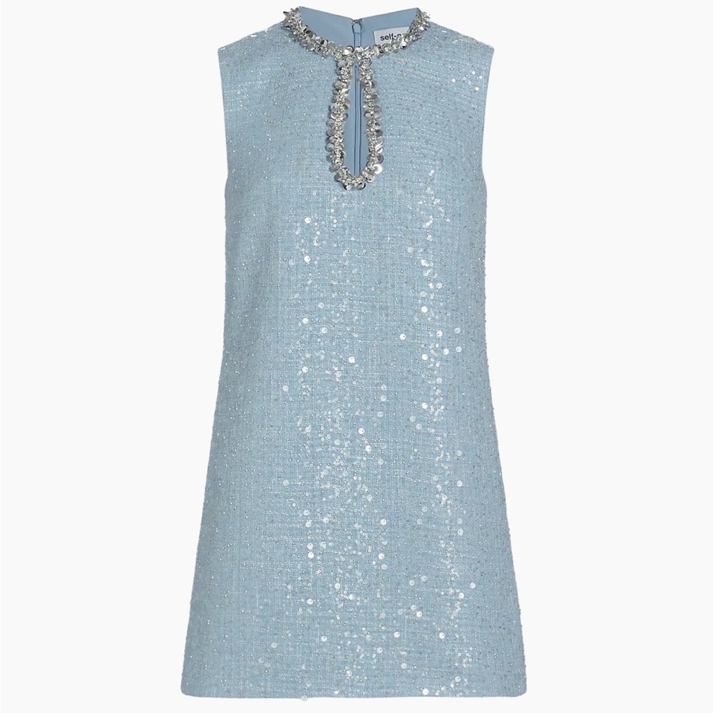 Self Portrait Sequined Bouclé Minidress